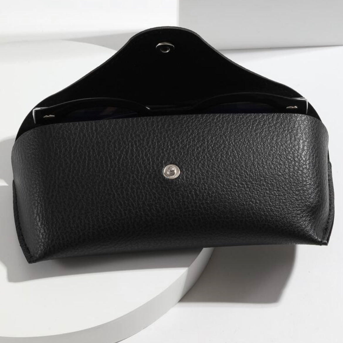 Personalised Button faux leather glasses/sunglasses case