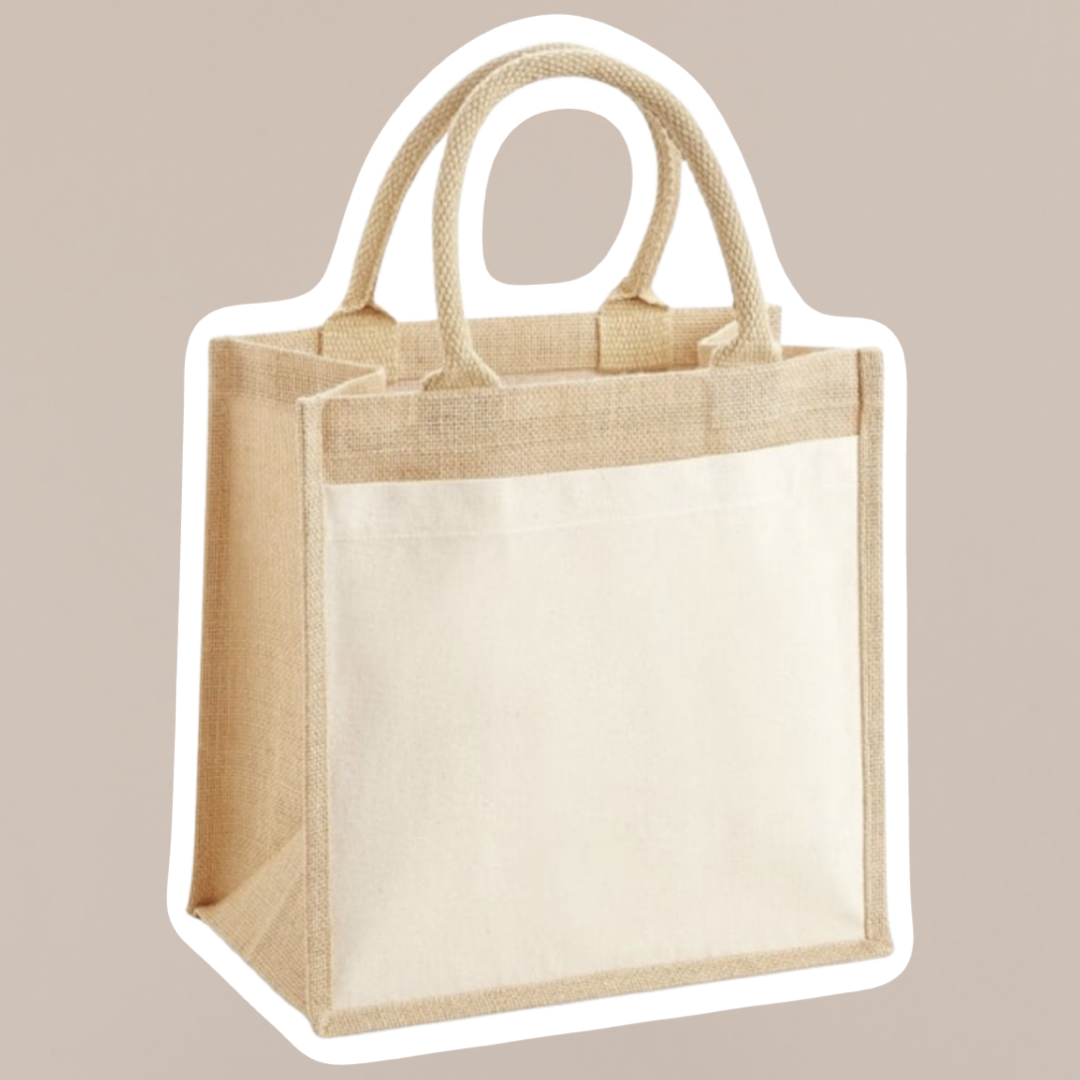 Personalised Jute cotton pocket bag