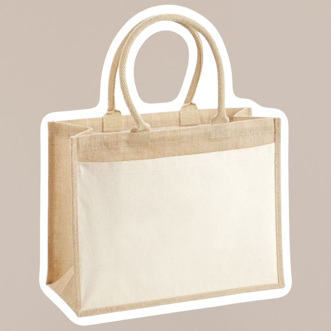 Personalised Jute cotton pocket bag