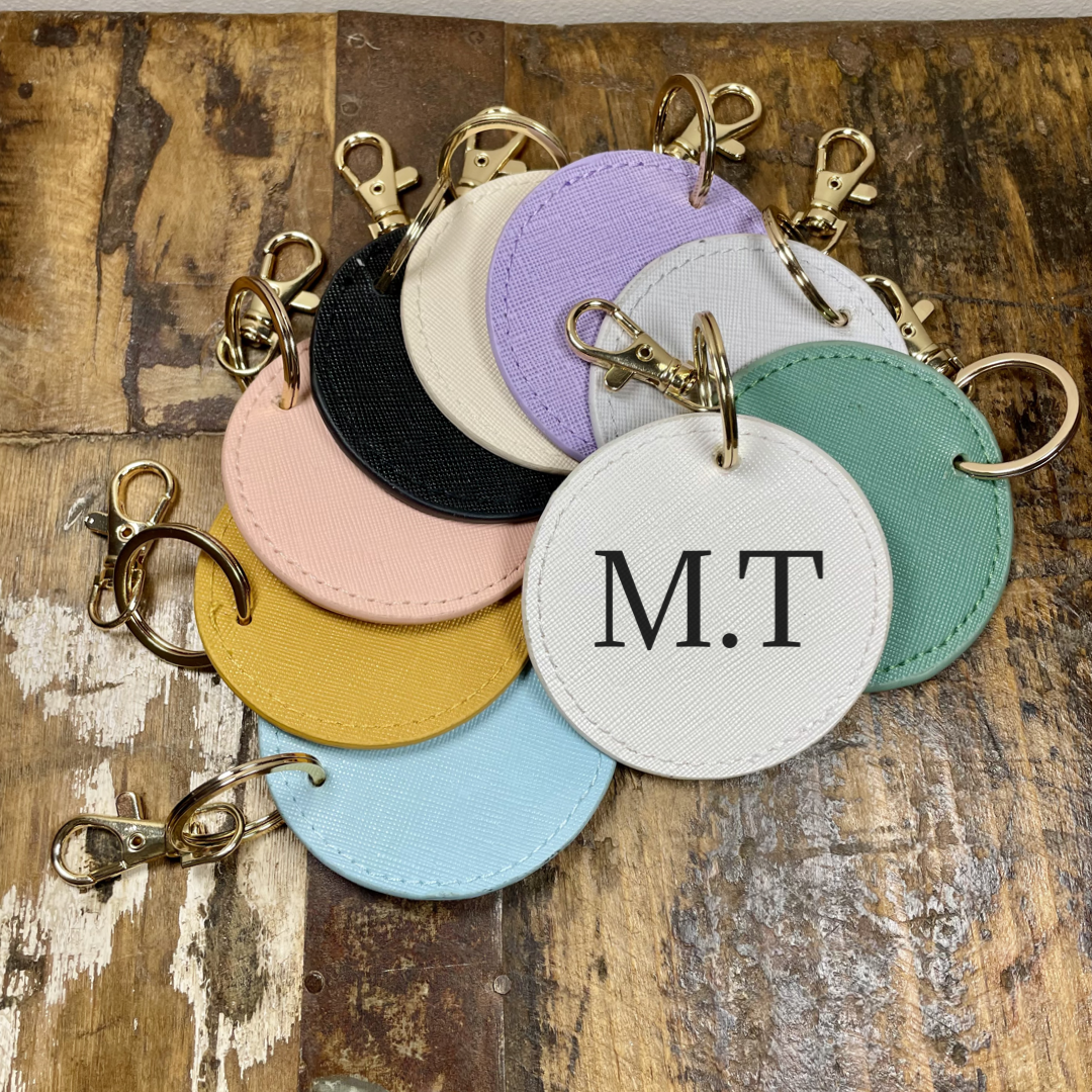 Personalised Initial Circular Keychain
