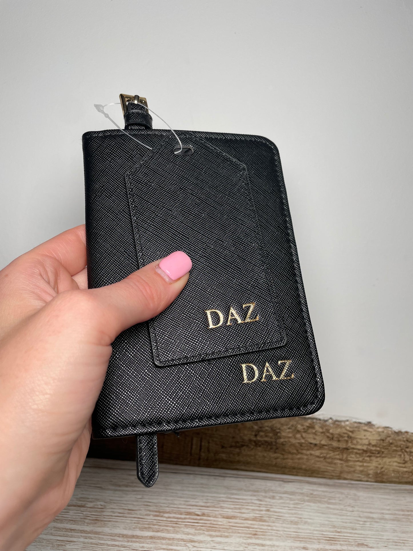 Personalised Embossed Passport cover and luggage tag set