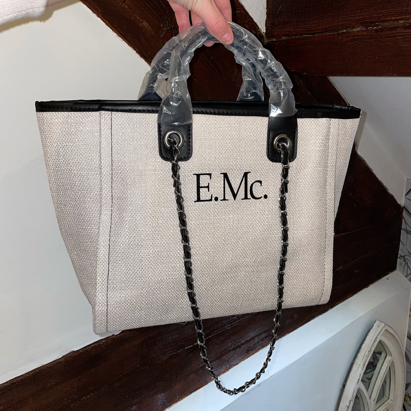 Personalised Canvas Chain Tote Bag