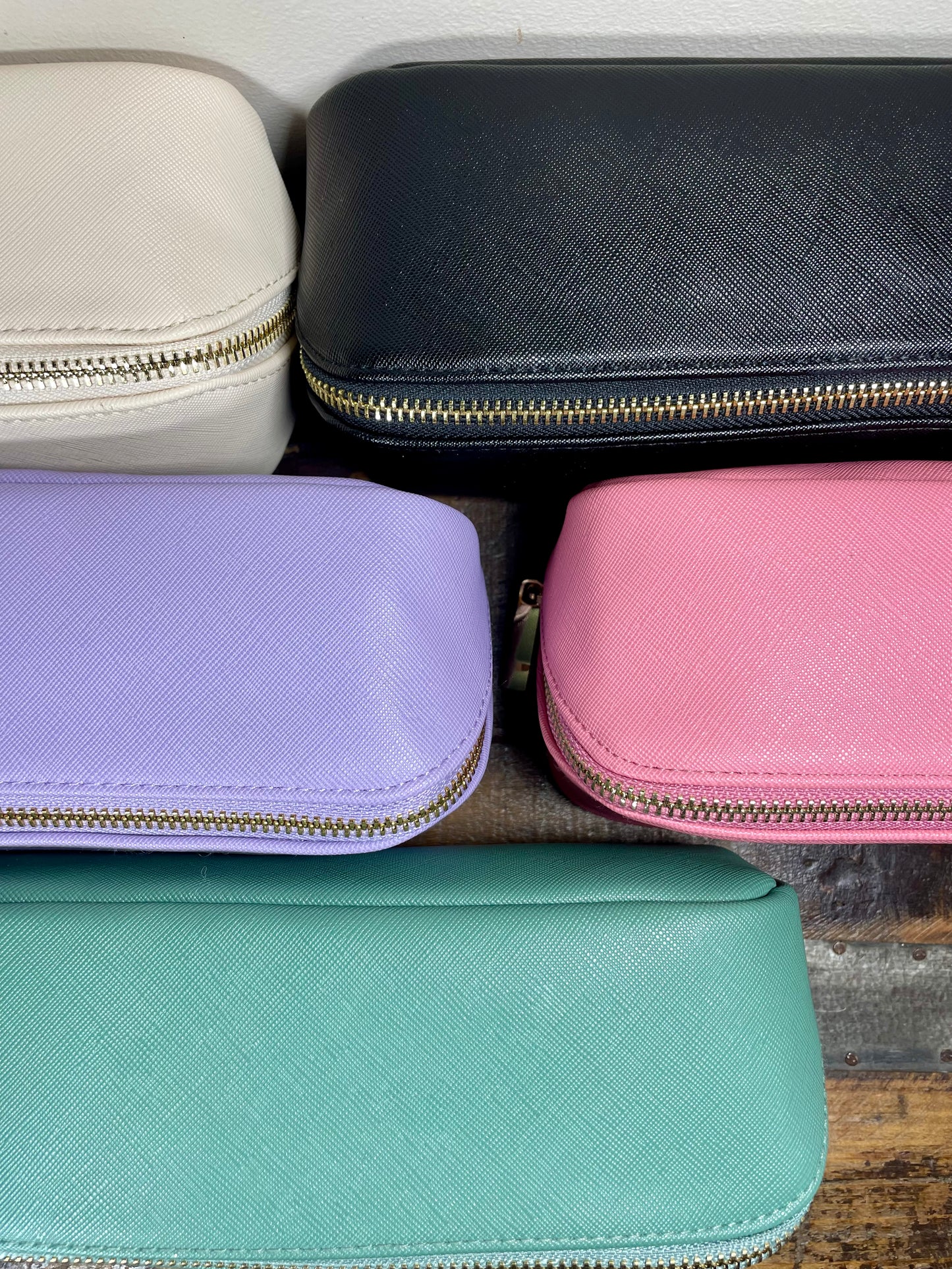 Personalised Embossed Open Flat Mini Make-up Bag