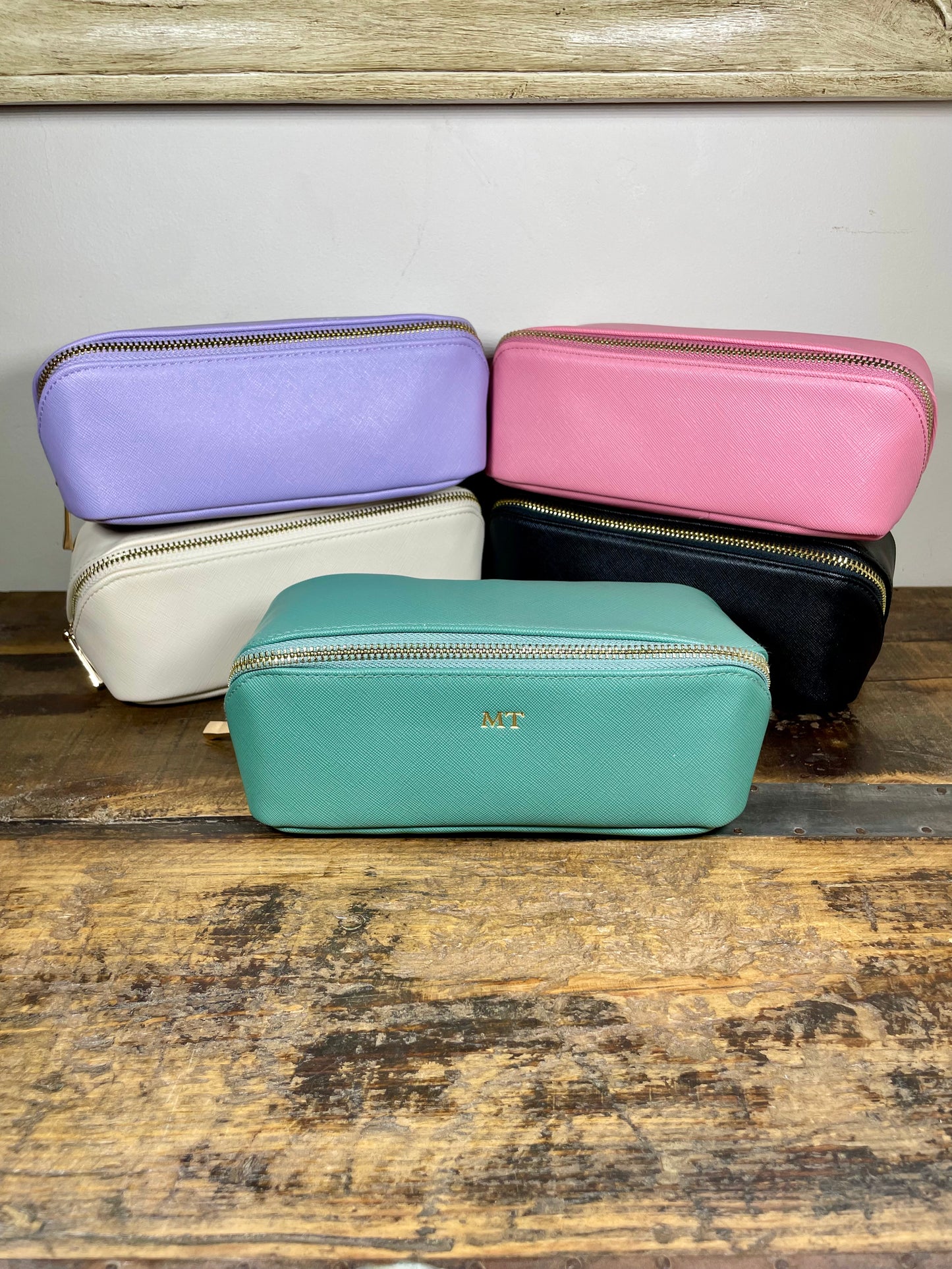 Personalised Embossed Open Flat Mini Make-up Bag