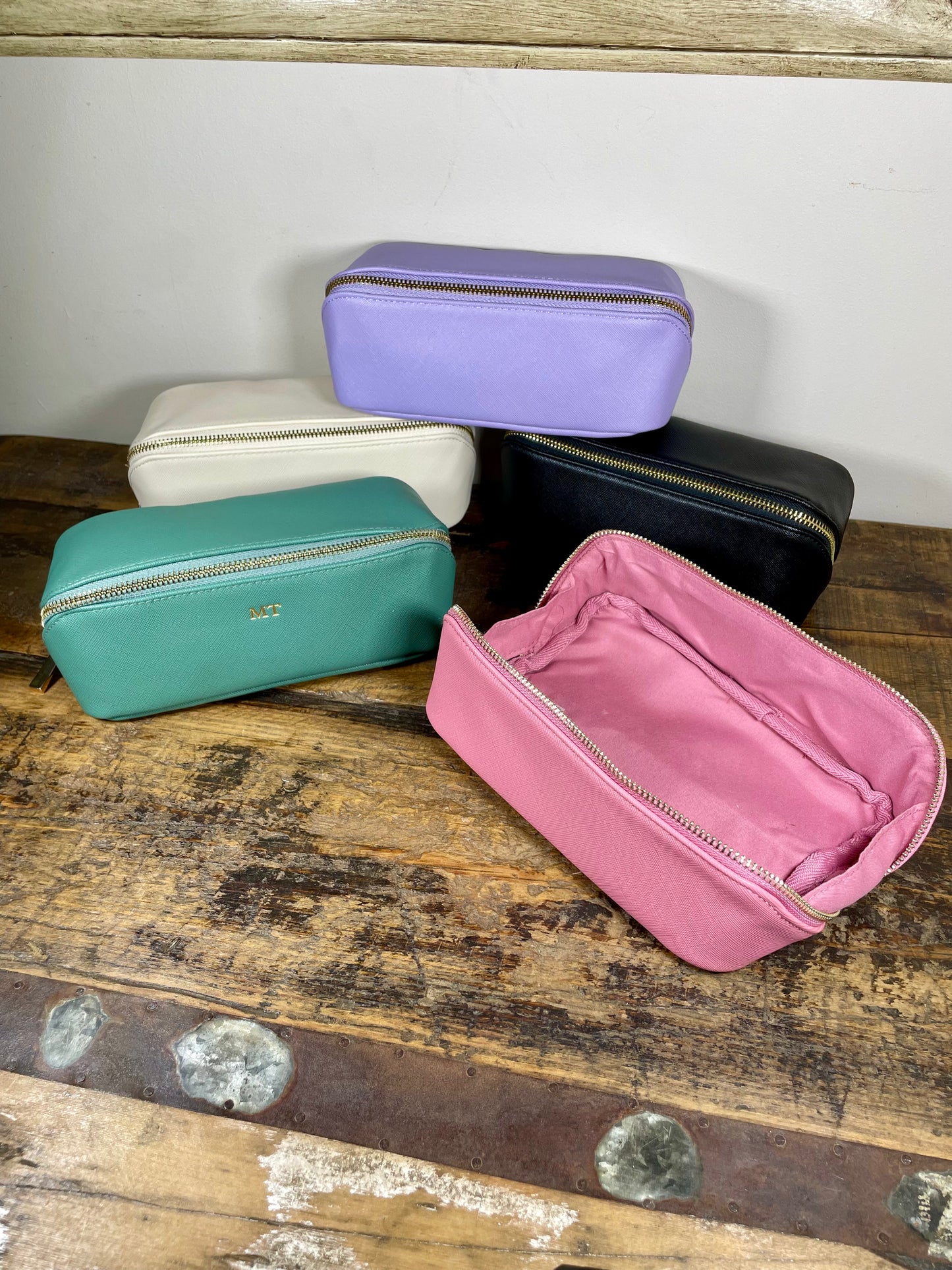 Personalised Embossed Open Flat Mini Make-up Bag