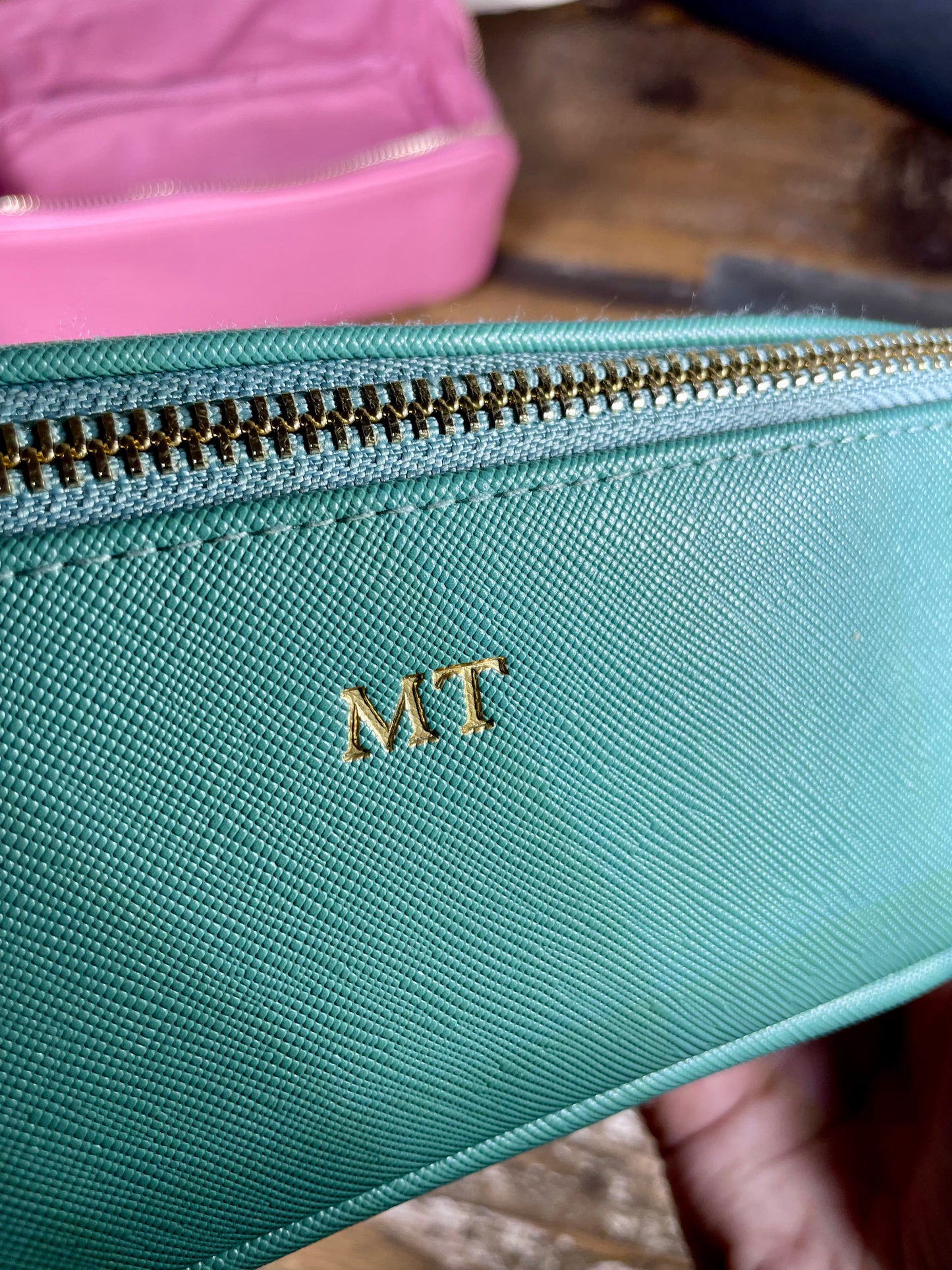 Personalised Embossed Open Flat Mini Make-up Bag