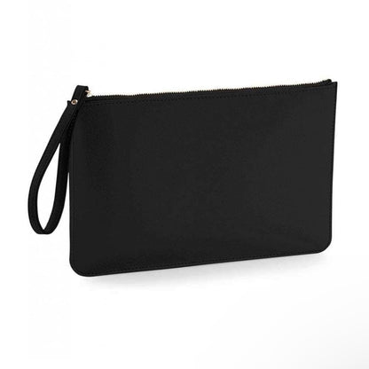Personalised embossed saffiano zip clutch bag with wrist strap
