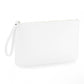 Personalised embossed saffiano zip clutch bag with wrist strap