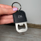 Personalised Embossed PU leather bottle opener keyring