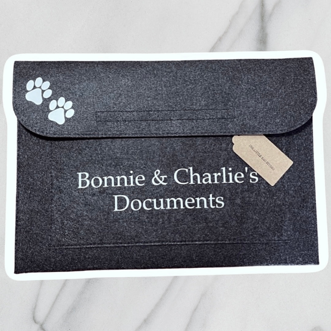Personalised Felt Document slips