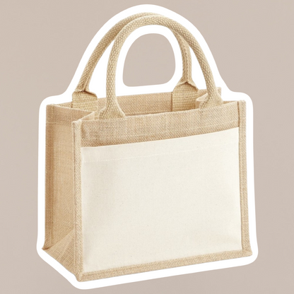 Personalised Jute cotton pocket bag